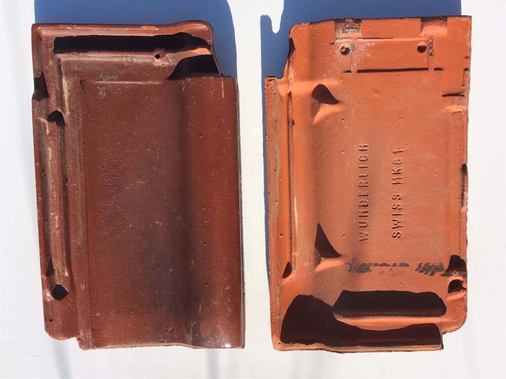 Old Monier Wunderlich Swiss terracotta roof tile profile NSW
